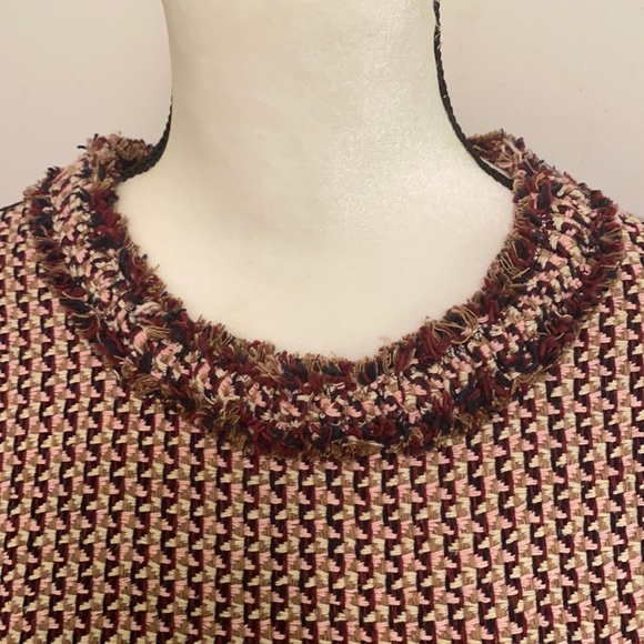 J. Crew Woven Multi colored Dressy T-Shirt Small - Picture 4 of 10